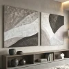 Coppia di quadri astratti materici quadrati 80x80 moderni per soggiorno
