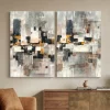Coppia di quadri 60x90 astratti dipinti moderni tele per soggiorno