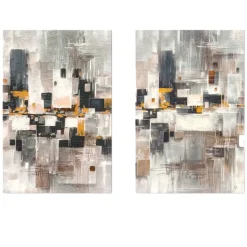 Coppia di quadri 60x90 astratti dipinti moderni tele per soggiorno