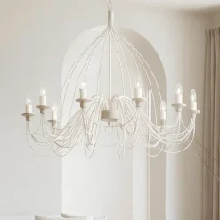 Corte sp12 ideal lux lampadario bianco shabby chic 12 luci
