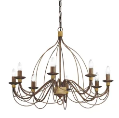 Corte sp8 ideal lux lampadario di ferro battuto ruggine