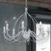 Corte sp8 lampadario ferro batutto bianco ideal lux