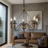 Corte sp5 lampadario 5 luci ferro battuto ruggine ideal lux