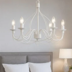 Corte sp5 lampadario per camera da letto bianco antico ideal lux