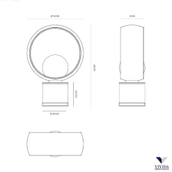 Cosmit vivida h32cm abat-jour nera design moderna