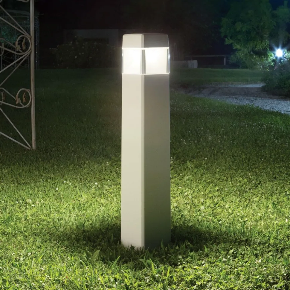 Cosmo pt1 lampione da esterno ip55 bianco squadrato ideal lux