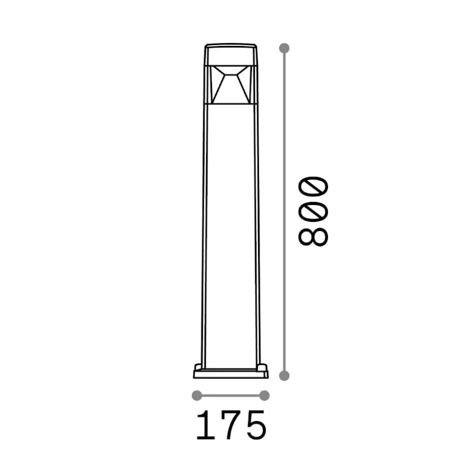 Cosmo pt1 lampione da esterno ip55 bianco squadrato ideal lux