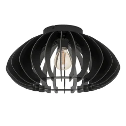 Cossano 3 eglo plafoniera moderna in legno nero sagomato