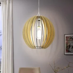 Cossano eglo lampadario legno acero design