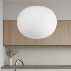 Cotton sp1 d40 ideal lux lampadario da cucina ovale bianco