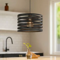 Cremella eglo lampadario da cucina nero design moderno