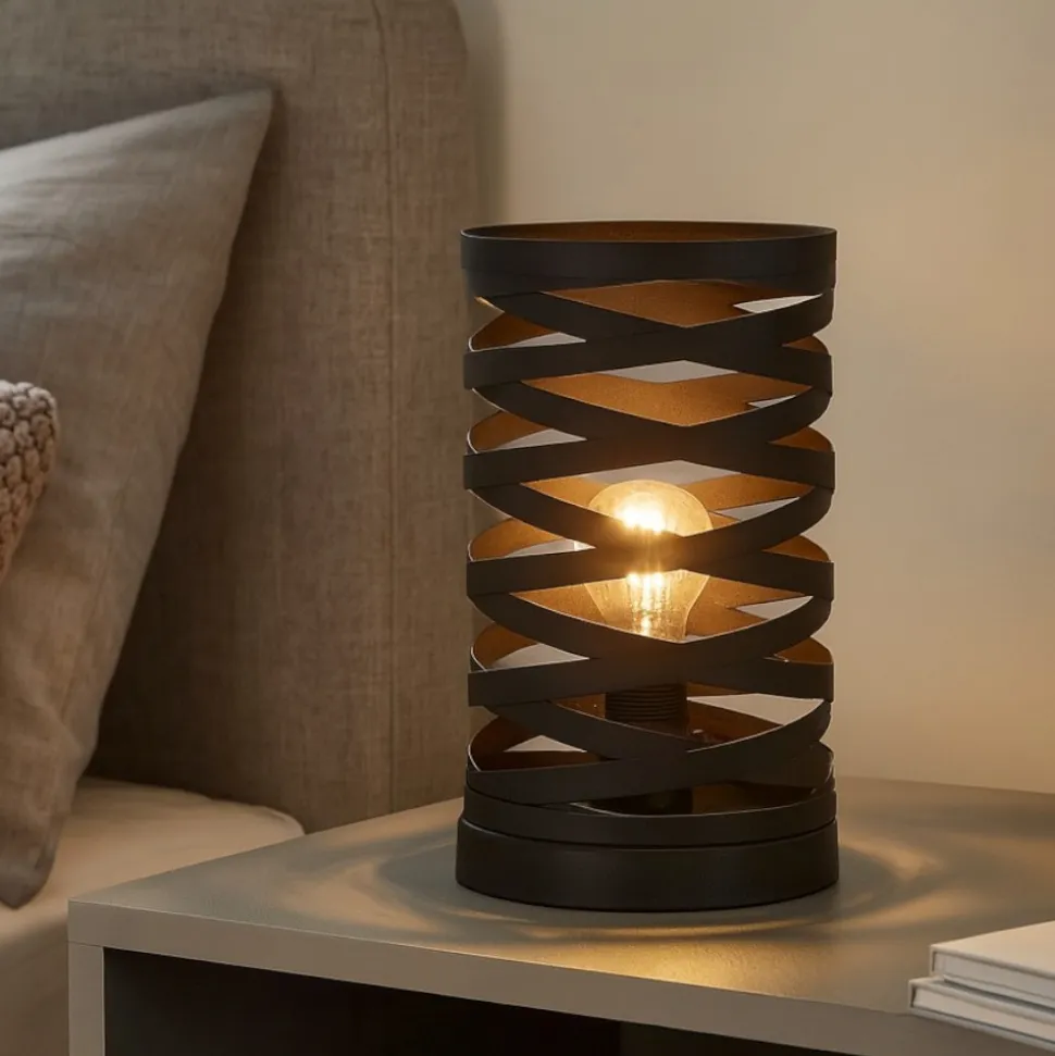 Cremella lampada da comodino eglo abat-jour moderna
