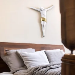 Crocifisso corpo di cristo da parete 37x32 moderno