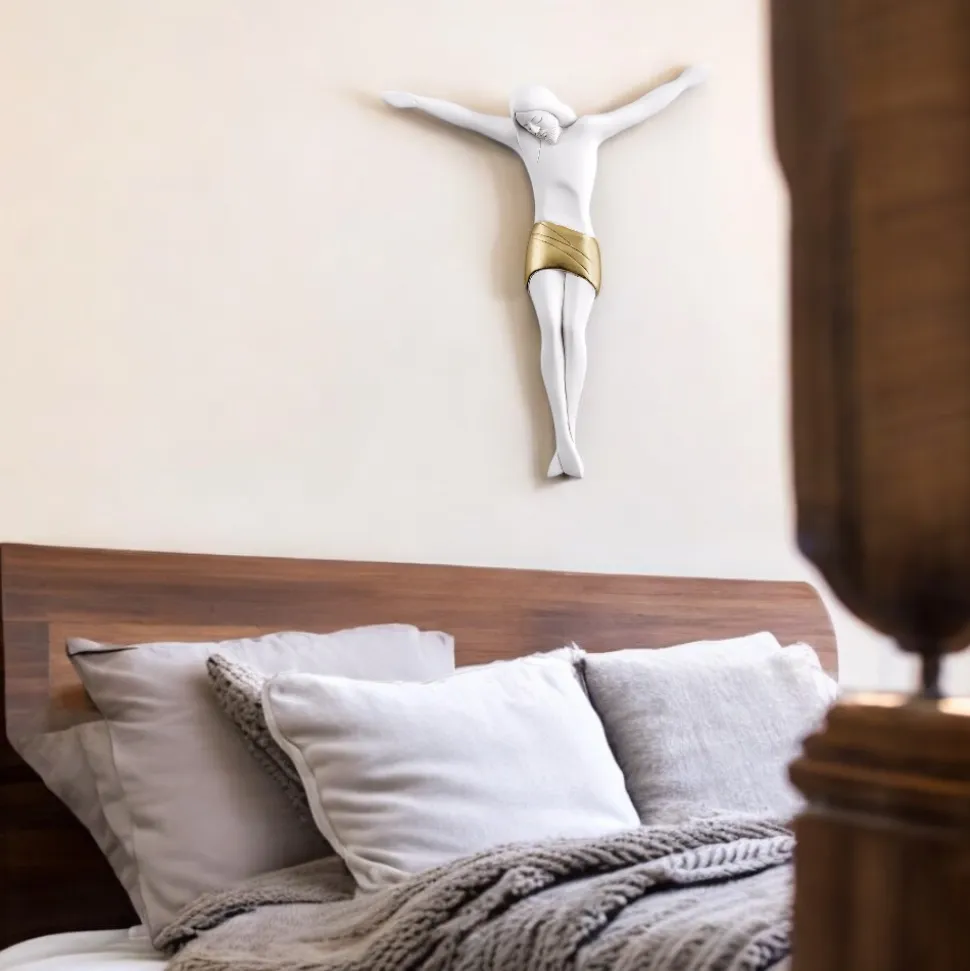 Crocifisso corpo di cristo da parete 37x32 moderno