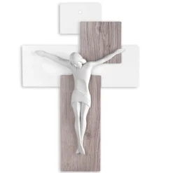 Crocifisso da parete rovere 17x12 moderno bongelli preziosi