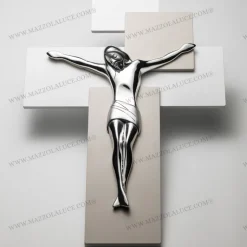 Crocifisso da parete 27x19 argento nocciola bongelli preziosi