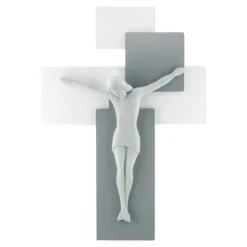 Crocifisso da parete 42x30 grigio moderno bongelli preziosi