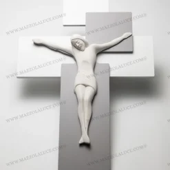 Crocifisso da parete 42x30 grigio moderno bongelli preziosi
