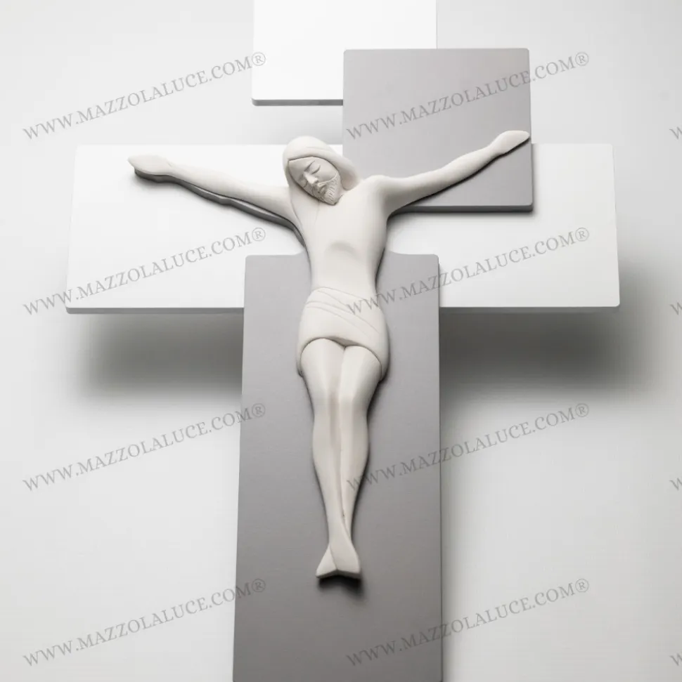 Crocifisso da parete 42x30 grigio moderno bongelli preziosi