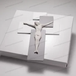 Crocifisso da parete 42x30 grigio moderno bongelli preziosi