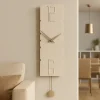 Crock legno colore lino orologio a pendolo moderno da parete