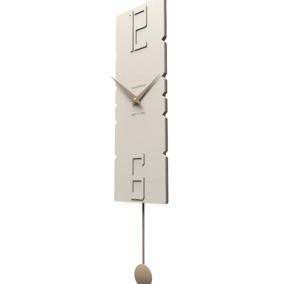 Crock legno colore lino orologio a pendolo moderno da parete