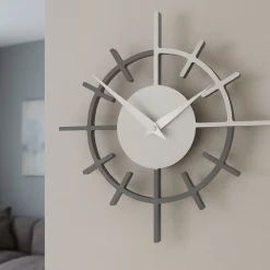 Crosshair orologio da parete moderno legno grigio quarzo