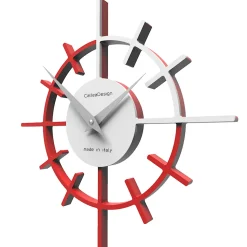 Crosshair orologio moderno da parete legno colore rosso fuoco
