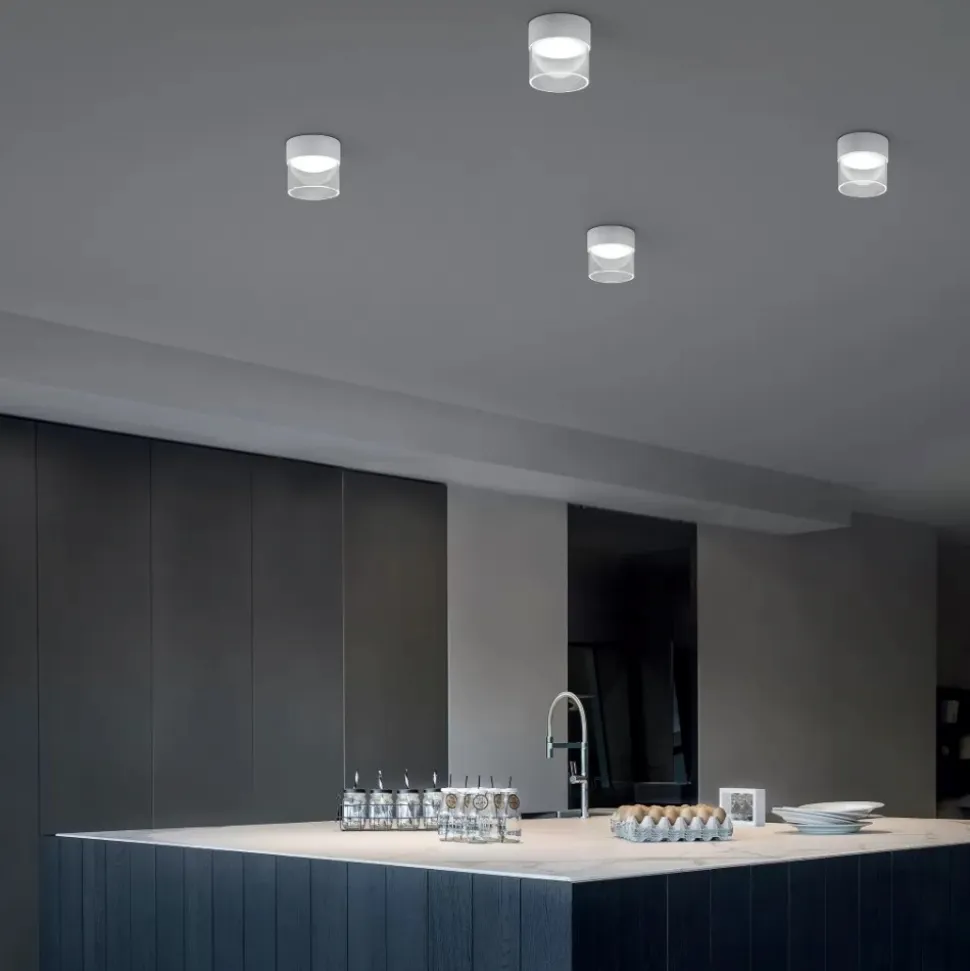 Crumb linea light plafoniera led tonda bianca 10w 3000k