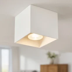 Cubo faretto quadrato da soffitto in gesso bianco