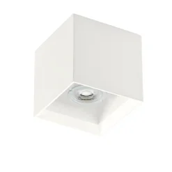 Cubo faretto quadrato da soffitto in gesso bianco
