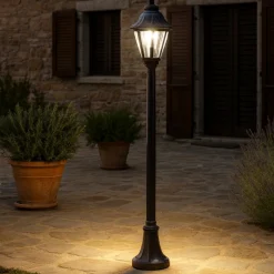 Dafne pt1 lampione da giardino classico nero ideal lux