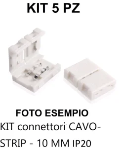 Dai302 confezione 5 pz kit connettori cavo-strip - 10 mm ip20 per interno