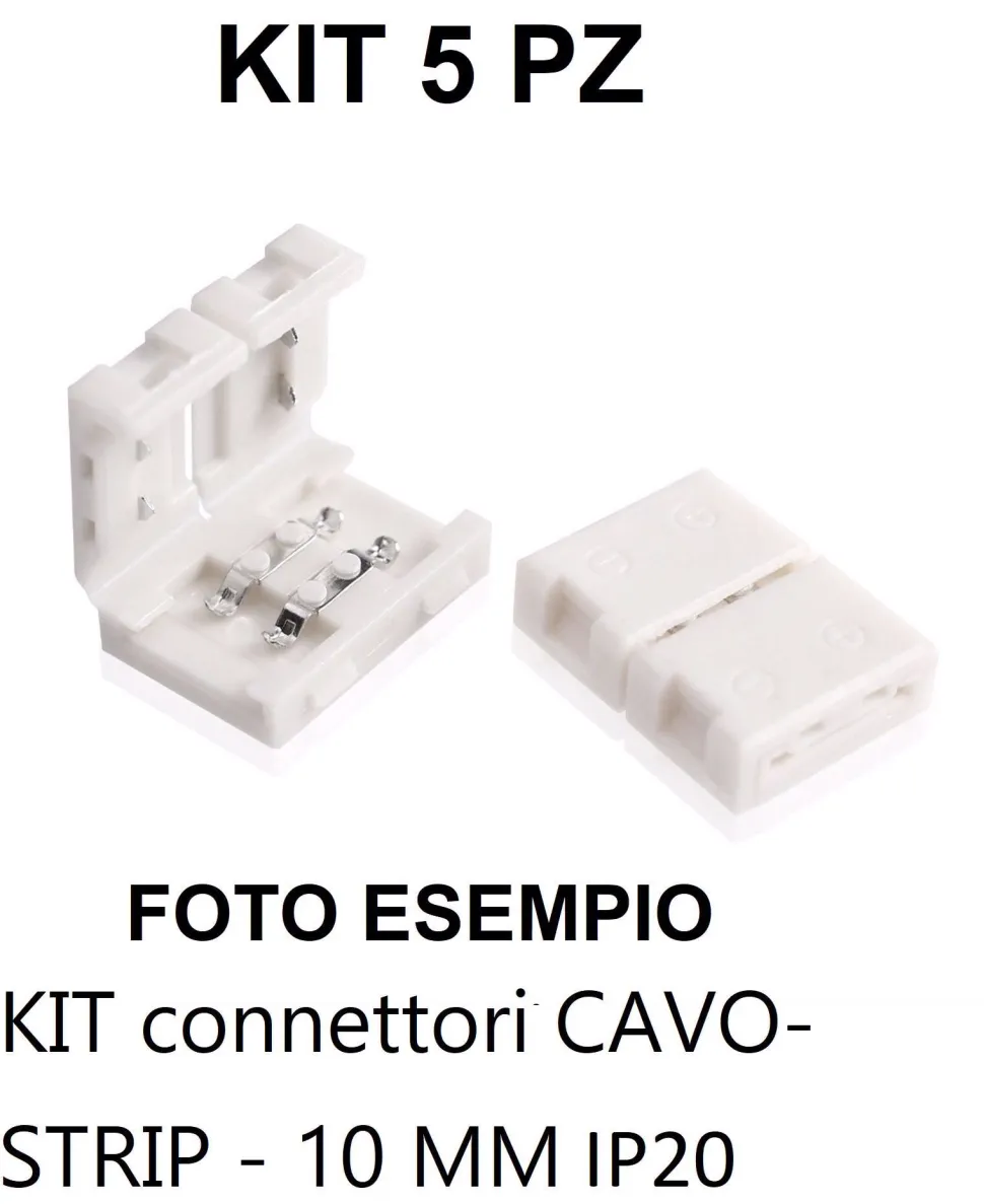 Dai302 confezione 5 pz kit connettori cavo-strip - 10 mm ip20 per interno