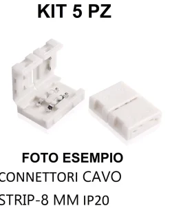 Dai301 confezione 5 pz kit connettori cavo-strip 8 mm ip20