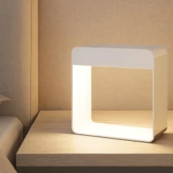 Dama linea light abat jour lampada da comodino bianca led 3000k portatile