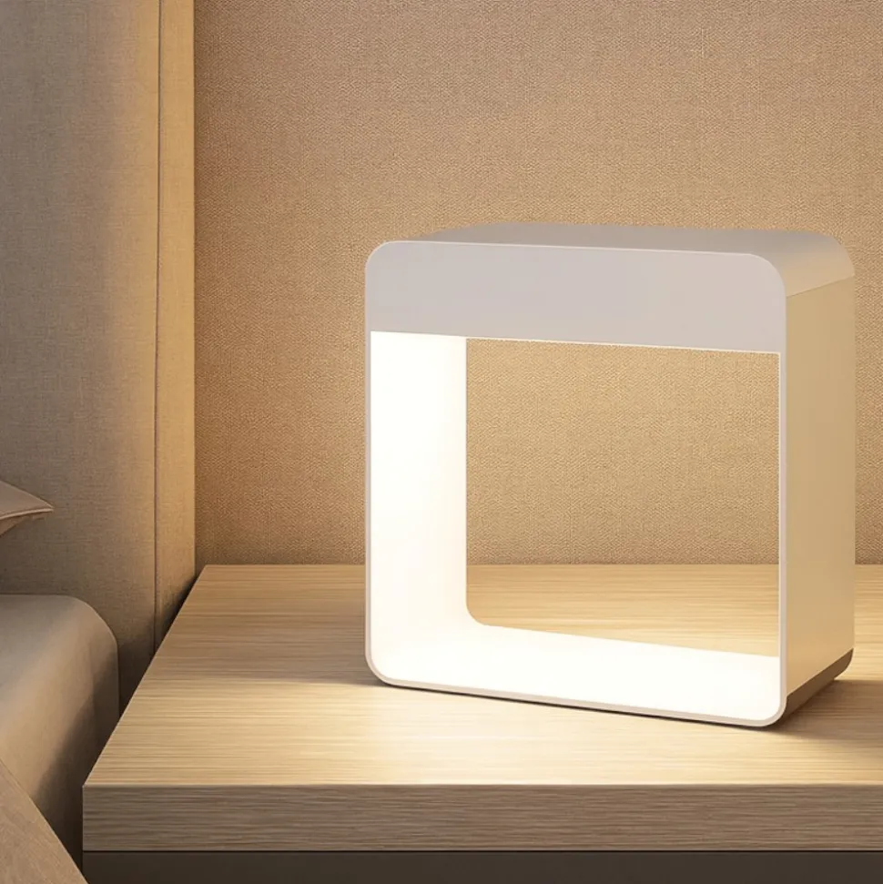 Dama linea light abat jour lampada da comodino bianca led 3000k portatile