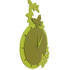 Dancing butterfly orologio da parete moderno legno colore verde oliva