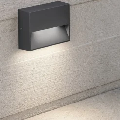 Dedra ap small ideal lux segnapasso da esterno antracite ip65 led 3000k