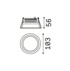 Deep fi 10w 4000k ideal lux faretto a incasso da bagno bianco