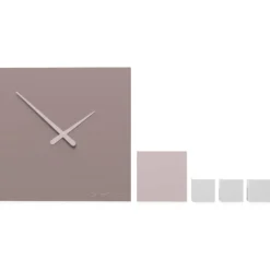 Design kubo grande orologio da parete moderno legno grigio prugna