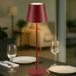 Diva h39 cm perenz illuminazione lampada da tavolino portatile rossa