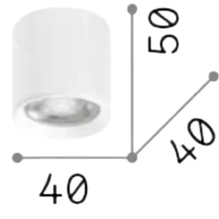 Dot pl round mini faretto led 4.5w 3000k cilindro bianco ideal lux