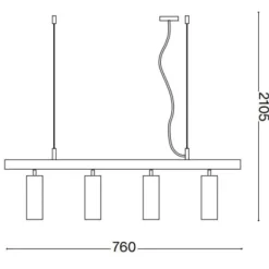 Dynamite ideal lux lampadario per cucina sp4 oro nero