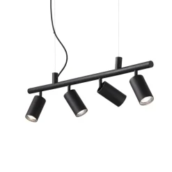 Dynamite sp4 ideal lux lampadario nero per isola cucina