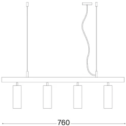 Dynamite sp4 ideal lux lampadario nero per isola cucina