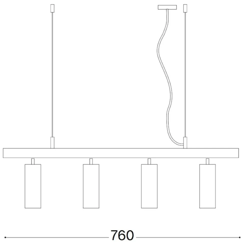Dynamite sp4 ideal lux lampadario nero per isola cucina