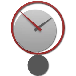 Eclipse orologio moderno a pendolo rosso rubino grigio