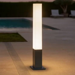 Edo outdoor pt1 squarelampioncino da giardino ip44 antracite ideal lux