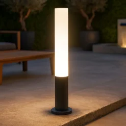 Edo pt1 outdoor round lampioncino da terra ip44 giardino antracite ideal lux